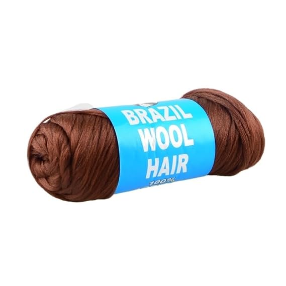 70g 1Pc Brazilian Wool Hair For Braiding Yarn African Wig Hair Yarn Braid Hair Dreadlock(Coffee)