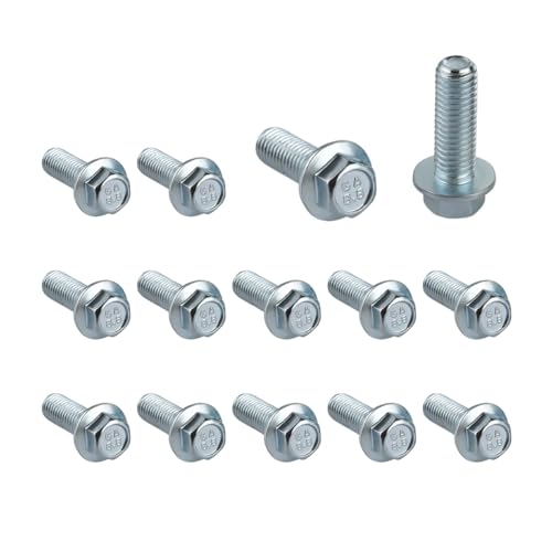 14 PCS Differential Cover Bolt Kit, M8 1.25 × 20mm Carbon Steel Metric Threads Hex Head Flange Screw Set, Differential Bolts Replacement for Most Cars, Car Accessories