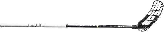 2018 Salming Q1 CarbonX Floorball Stick, 100cm, Left, Black/White