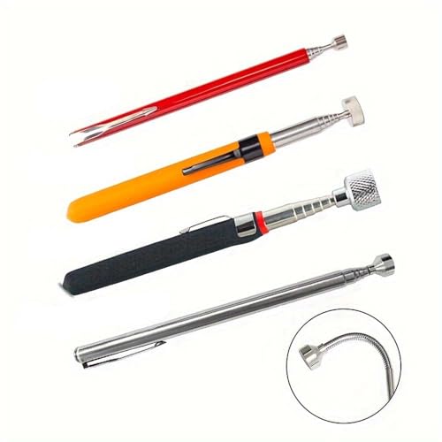 Telescoping Magnet Pickup Tool Set 4 Pack Extendable Telescopic Design with Versatile Magnetic Strength for Conveniently Picking Up Small Pieces - by KEMIMILL 2LB8LB15LBFlexible 8LB