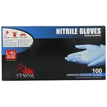 Medline Venom Nitrile Gloves, Powder-Free, Multi-Purpose, Disposable, Comfortable, Strong, Non-Slip Grip, One-Size, 100 Count