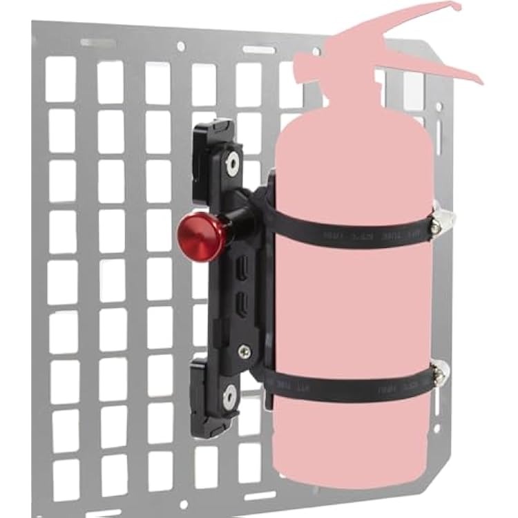 Molle Panel Fire Extinguisher Mount - Tactical Car Quick Release Fire Extinguisher Bracket Accessories Mounting Bracket Kits Fits 1-2 in Slots Holes for Trucks Vehicles Gear Molle Accessories