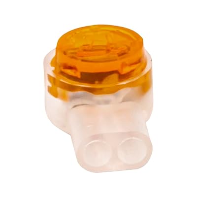 Triplett UYC-100PK 2-Wire UY IDC Insulation Displacement Connectors, 21-26 AWG, Yellow, 100 Pack