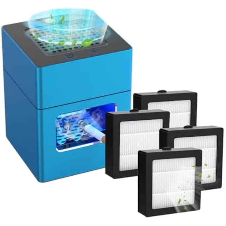 VTAR Smokeless Ashtray with Replaceable Filter Bundle 078 Blue