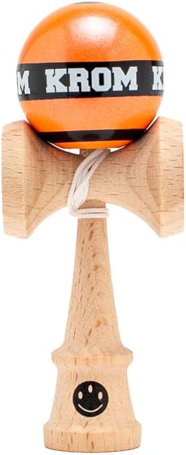 KROM Kendama MIKRO Orange Mini Kendama Made of Beech Wood Fully playable Pocket Size for Beginners & pros