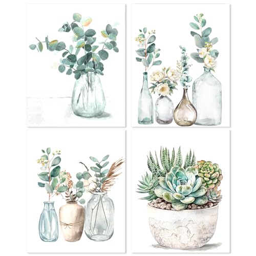 Yeaqee 4 Pcs Diamond Art Kits DIY Painting for Adult Aesthetic Wall Diamond Crafts Aesthetic Room Decor Cute Painting Pictures 5d Craft Wall Decor for Home 10 x 11.8Greenery