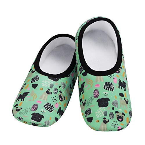 Snoozies Skinnies Cats Dogs Women slipper socks Non-Slip Lightweight Soft Sherpa Lining Foldable Travel