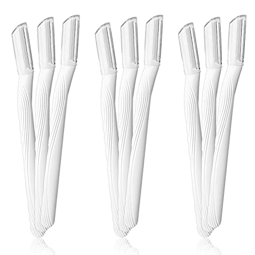 Abom Eyebrow Razor for Women, 9 Pcs Multipurpose Exfoliating Dermaplaning Tool Trimming and Shaving Grooming Eyebrow Face Razor, Eyebrow Shaper for Women and Man