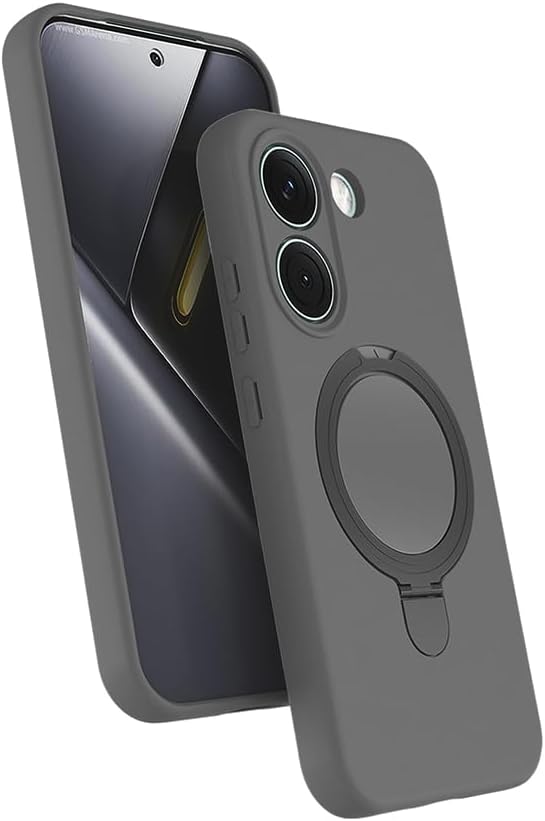 Coverzone Xiaomi Poco X8 Pro ile uyumlu Kılıf MagSafe ile uyumlu Z-Samara Kapak Wireless Şarj Özellikli Stand Olabilen Poco X8 Pro kilif Titanyum-Gri