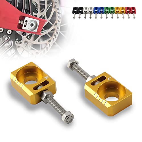 Rear Axle Blocks Chain Adjuster,Electric Dirt Bike Chain Tensioner Screw for Sur Ron Segway X160 X260Gold