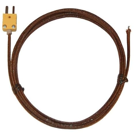 Digi-Sense Type-K High-Temperature Fiberglass-Insulated Probe Mini-Connector, Exposed 10ft 20 -Gauge