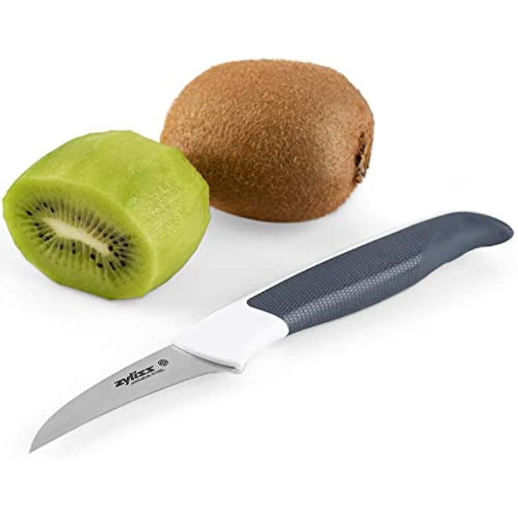 Zyliss Comfort Peeling Knife, 6.5cm2.5in, Japanese Stainless Steel, BlackWhite, Dishwasher Safe