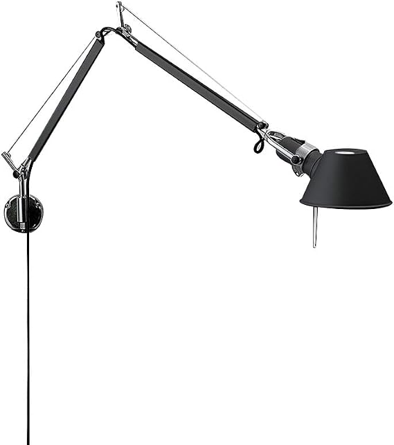 Artemide Tolomeo Mini 100W E26 Black Wall Lamp with S-Bracket