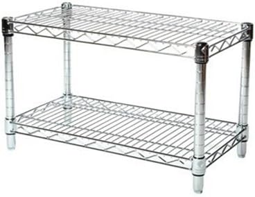 Shelving Inc. 14" d x 30" w Chrome Wire Shelving with 2 Tier Shelves | Weight Capacity 800lbs Per Shelf, Durable Kitchen and Garage Storage Shelves, Adjustable Shelf Organizer Storage Rack