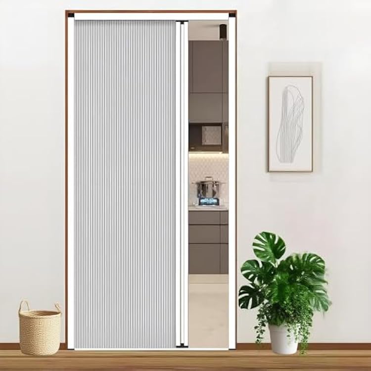 Retractable Interior Folding Doors, 22x79 in No Drilling Aluminum Sliding Door Low Track Sound Insulate Waterproof for Closet Room Divider Living Room Bedroom Kitchen Basement Office
