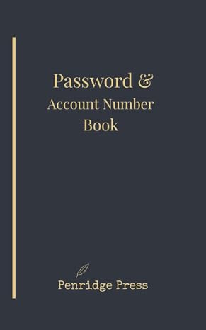 Password and Account Number Book: Username and password book with black cover