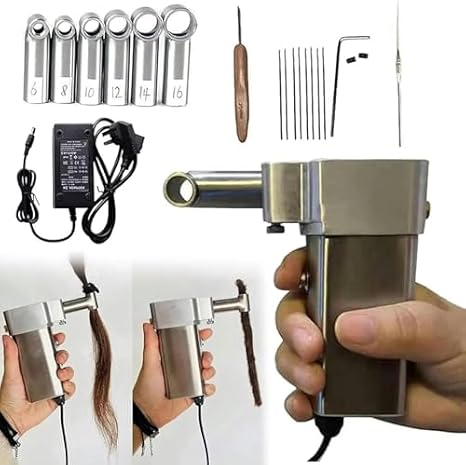 Handheld Automatic Dread Lock Maker with 6 Heads for DIY Hair Extensions and Braiding
