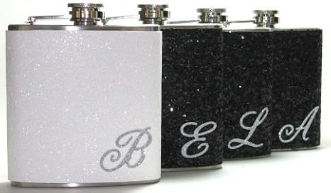 8 Flasks You Pick The Colors Personalized Wedding Bride Bridesmaids Glitter Sparkly Bling 6 oz Stainless Steel Liquor Hip Flask Gift
