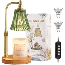 Hong-in Green Candle Warmer Lamp with Timer Dimmable,Birthday Gifts for Women,Adjustable Height Wax Melt Warmer for Jar Candles,House Warming Gifts New Home,Ideal for Office,Dorm,Bedroom Home Decor