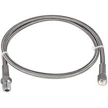PTFE-Lined Stainless Steel Braided Hose 1/4" Nominal Hose Size 1/4" Male NPT x Female JIC 37 Flare Swivel 316 SS End Connections 14" Overall Length 3000 psi Chemically Compatible
