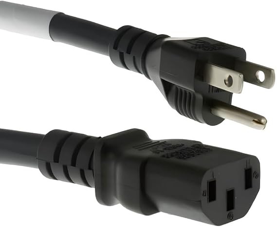 CablesAndKits Heavy Duty AC Power Cord 10ft (3m), 14 AWG NEMA 5-15P to C13