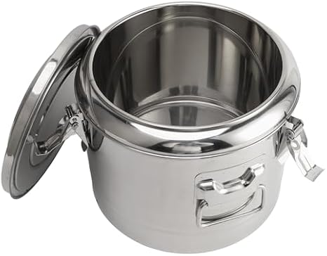 Insulated Beverage Dispenser, Large Capacity Stainless Steel Water Dispenser Hot Drink Dispenser Milk Can Milk Pail Milk Bucket for Rice, Hot Water, Herbal Tea, Soup (30L)