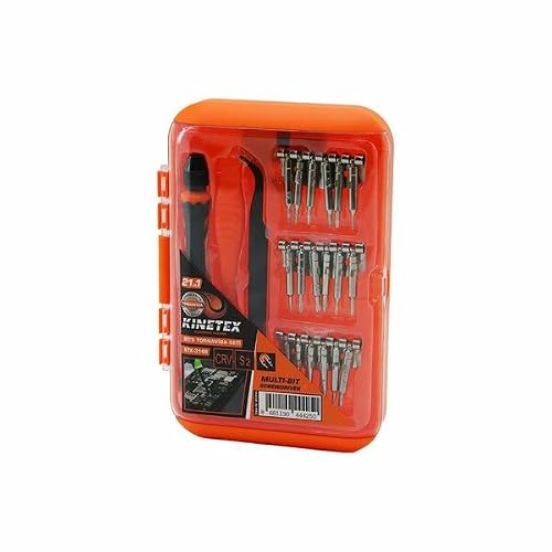 Kinetex KTX-3148 21in 1 Arada Profesyonel Saat ve Telefon Tamir Seti, 18 Bits Uç, Tornavida Sapı, Cımbız, Plastik Kazıma Aleti