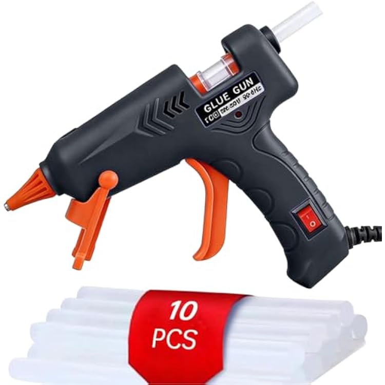 Mini Hot Glue Gun 10pcs Glue Stick Hot Glue Gun Set For Quick Repair Artist DIY Art Home 20w Black