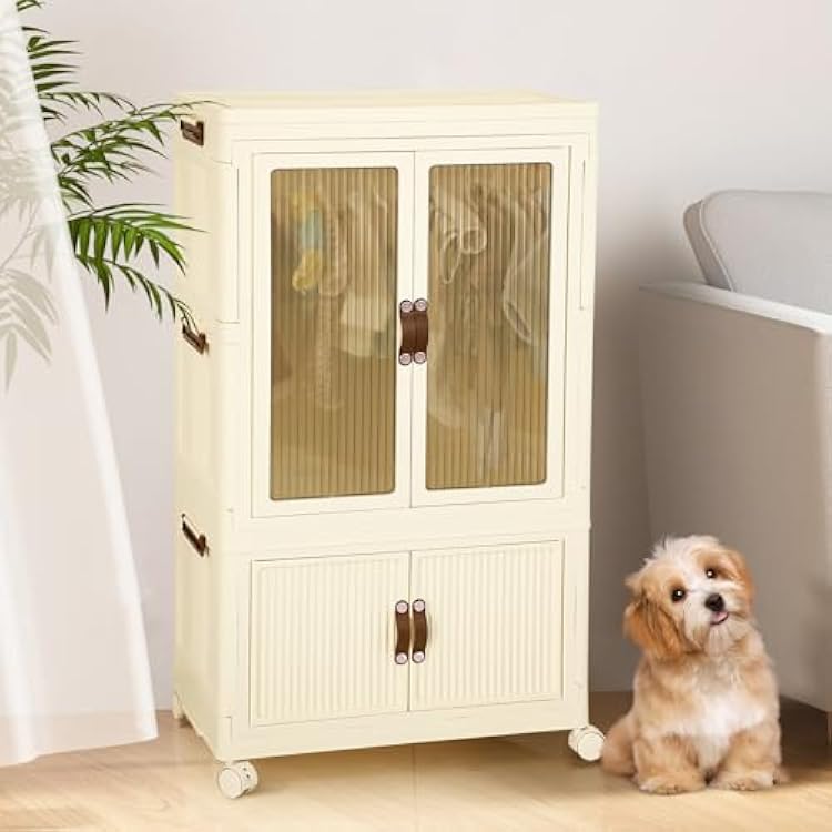 Dog Wardrobe with Wheels, Drawers and Hangers for Dog Clothes and pet Accessories 1