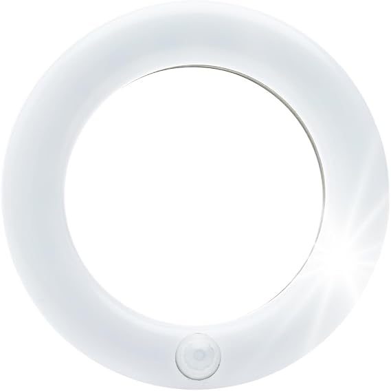 LitezAll Rechargeable Motion Activated Door Lock Keyhole Light | Auto Sensor LED Ring Light for Doorknobs | Peel & Stick Magnetic Mount, Wireless Entryway Illumination, USB-C Charging