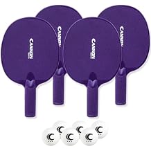 Cannon Sports Unbreakable Table Tennis Paddle Set - 4 Rackets with 6 Pack of 3-Star Table Tennis Balls Portable Set for 4 Players