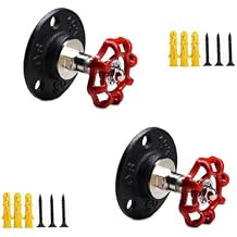 2 PCS Creative Metal Hand Wheel Hooks Wall Mounted Hardware Decorative Door Knobs Creative Hook Holder Hanger for Home Office Electroplated Black Finish