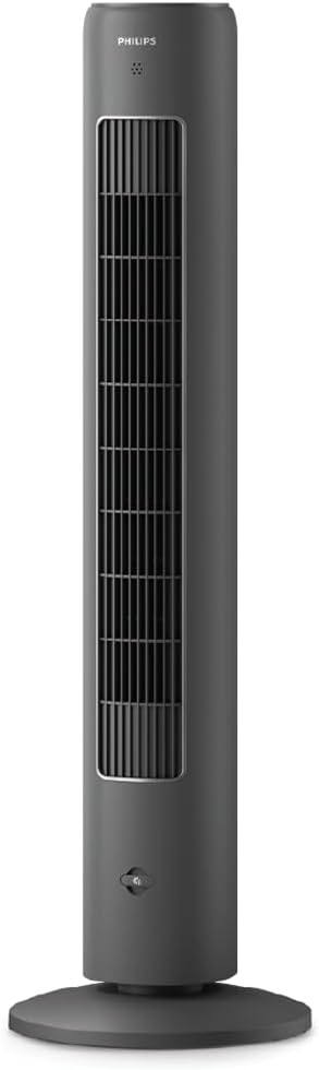 Philips 5000 Serisi Kule Tipi Fan, 105 cm ince tasarım, Uzaktan kumanda, Zamanlayıcı, 3 Hız, 3 Mod, 40W, Güçlü ve Sessiz Hava Akışı, Aromaterapi İçin Uygun, Koyu Gri (CX5535/11) | Güçlü hava akımı, uzaktan kumanda, zamanlayıcı, 3 zamanlayıcı, 3 mod, 40 W, aroma terapisi, koyu gri (CX5535/11)
