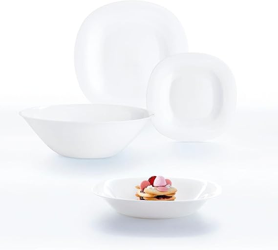Luminarc Carine Blanco Opal Tableware 19-Piece Set for 6 People White