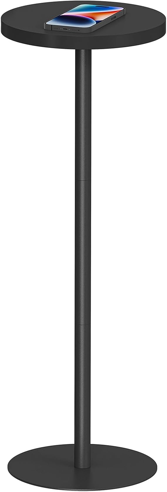 TUTOTAK Tall Round Side Table, Small End Table, Drink Table, Pedestal Side Table, livingroom, Black TB01BK065EU