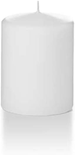 yummi 2.25" x 3" White Slim Pillar Candles - 16 Candles - 15 Hours