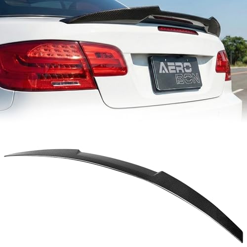 AeroBon Real Carbon Fiber Trunk Spoiler Compatible with 2007-2013 BMW 3 Series E93 Convertible E93 M3 Rear Spoiler MV Style Motorsport Version