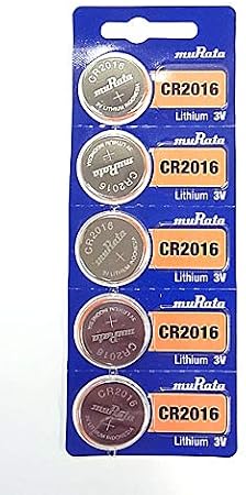 Murata CR2016 Battery DL2016 ECR2016 3V Lithium Coin Cell 5 Batteries