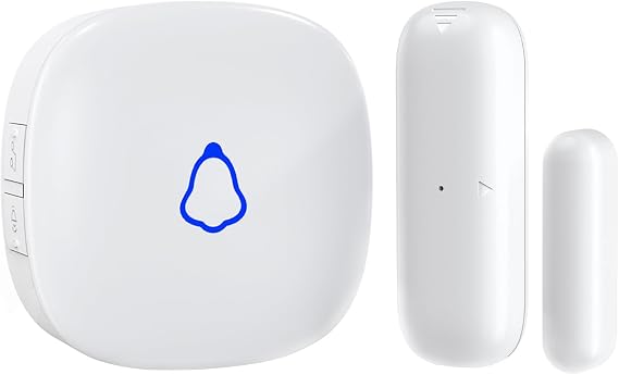 SECRUI Door Chime, Wireless Door Open Contact Sensor Alarm with 500ft Range, 58 Chimes and 5 Volume Levels for Business/Store/Home/Office When Entering, White