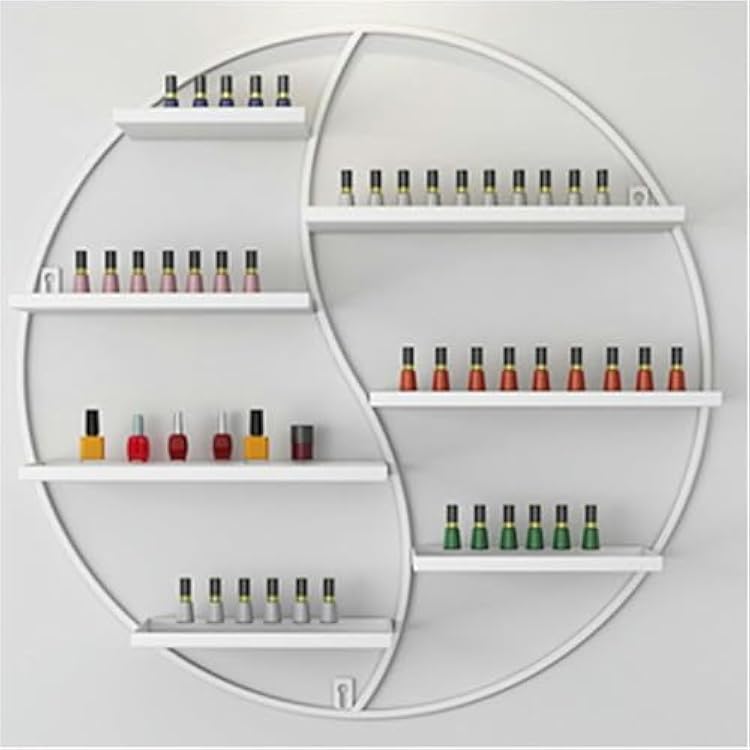 Round Metal Nail Polish Display Stand, Nail Varnish Storage, Nail Polish Rack, Cosmetic Storage Rack, Multifunctional SalonBeautyNail Shop Organizer Holder, 3 Piece Set