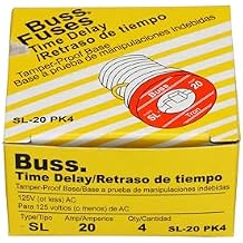 Bussmann SL-20PK4 20 Amp Time Delay Loaded Link Rejection Base Plug Fuse, 125V UL Listed, 4-Pack