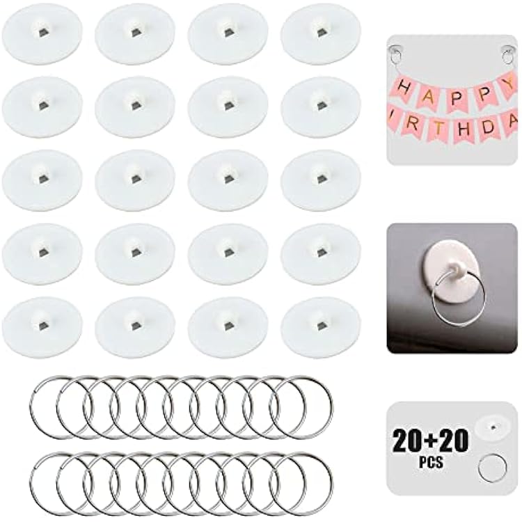 Adhesive Ceiling Disc Hook,Small Hanging Suspension Ring,Powerful Sticky Decoration Hanger,PosterFlagpoleBalloonRibbonBellsString Lights Holder,PartyWeddingCeremony Ornament Gadget20pcs