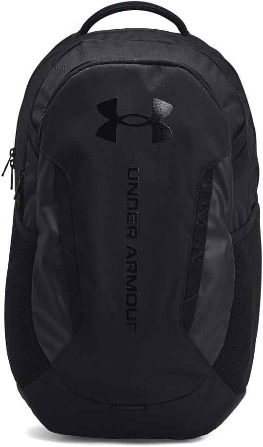 Under Armour Unisex's Hustle 6.0 Backpack, (003) Black/Black/Black, One Size
