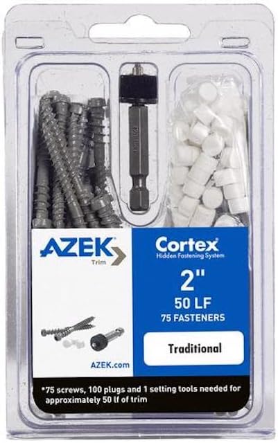 FastenMaster Cortex Concealed Fastening System 50 lin ft with 2" Screws For Use With AZEK Traditional Trim