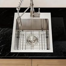 SHACO 13x15 Inch Drop In RV Bar Sink, Topmount 16 Gauge Stainless Steel Single Bowl Small Kitchen Outdoor Sink with Strainer Drain