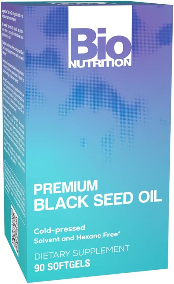 Bio Nutrition Black Seed Oil 1000mg 90 Softgels | Cold Pressed Nigella Sativa | Essential Fatty Acids Supplement