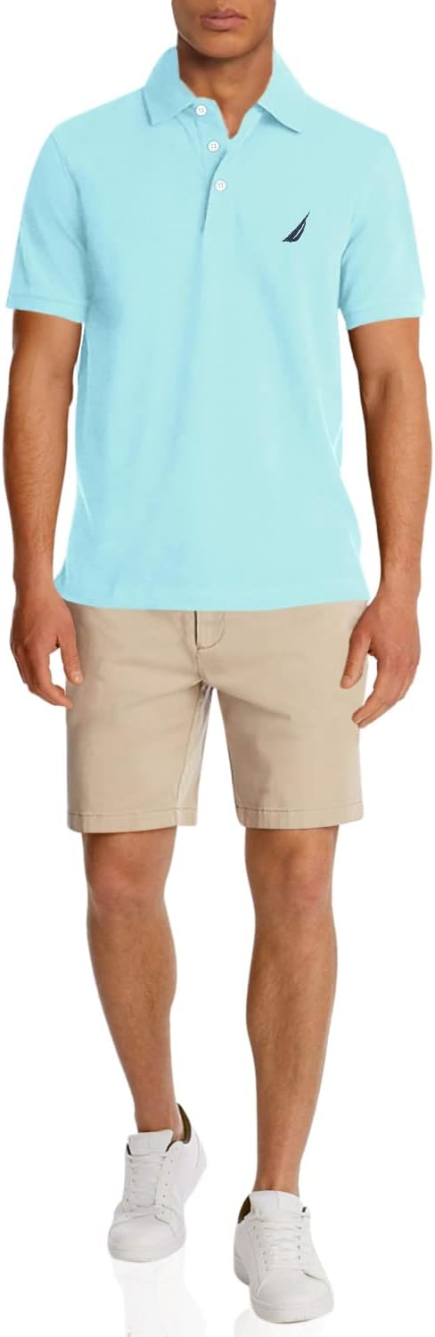 Nautica Men's Short Sleeve Solid Stretch Cotton Pique Polo Shirt Polo Shirt (Pack of 1)
