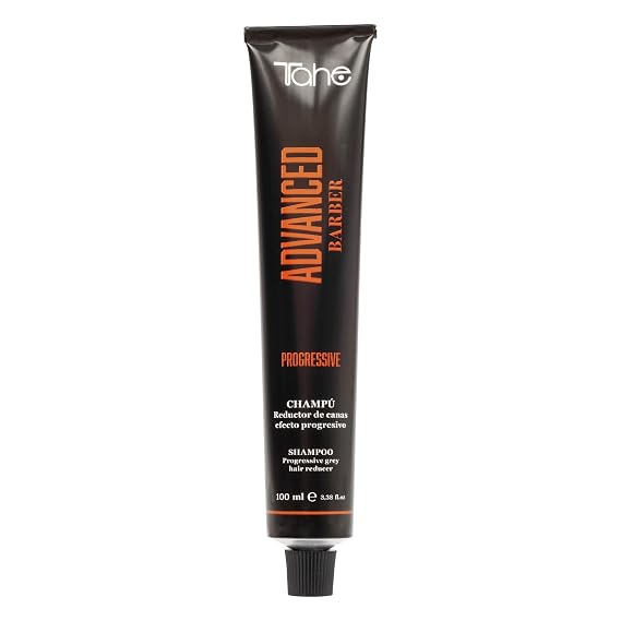 Tahe Advanced Barber Progressive Gray-Reducing Shampoo 100 ml - Natural Brown, Hydrates & Revitalizes Hair