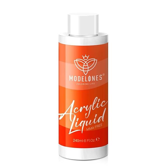 modelones 8oz Upgraded Monomer Acrylic Nail Liquid for Acrylic Powder | 240ml MMA-Free Non-Yellowing Monomer Acrylic Nail Liquid DIY Home Salon