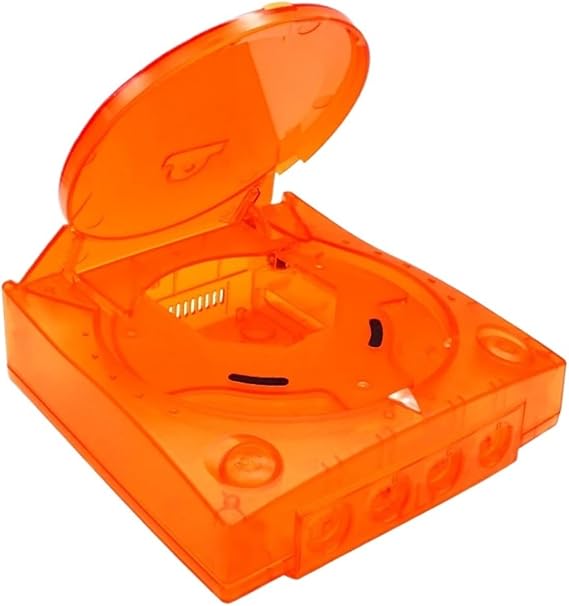 Replacement Plastic Shell Translucent Case Retro Video Game Console Transparent Boxes - Compatible with SEGA Dreamcast - Compatible with Bitfunx(TRN OR)